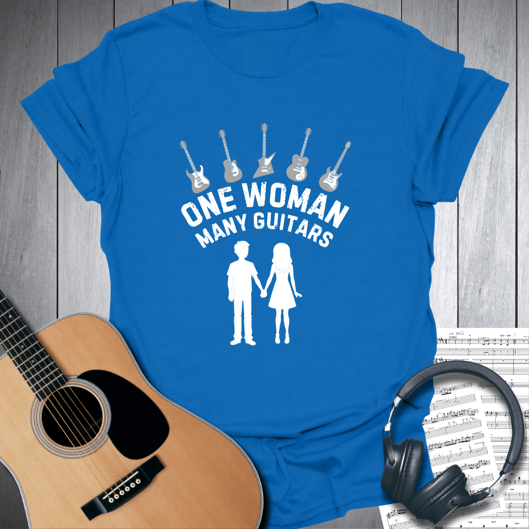 Printify T-Shirt Royal Blue / S One Woman Many Guitars T-Shirt