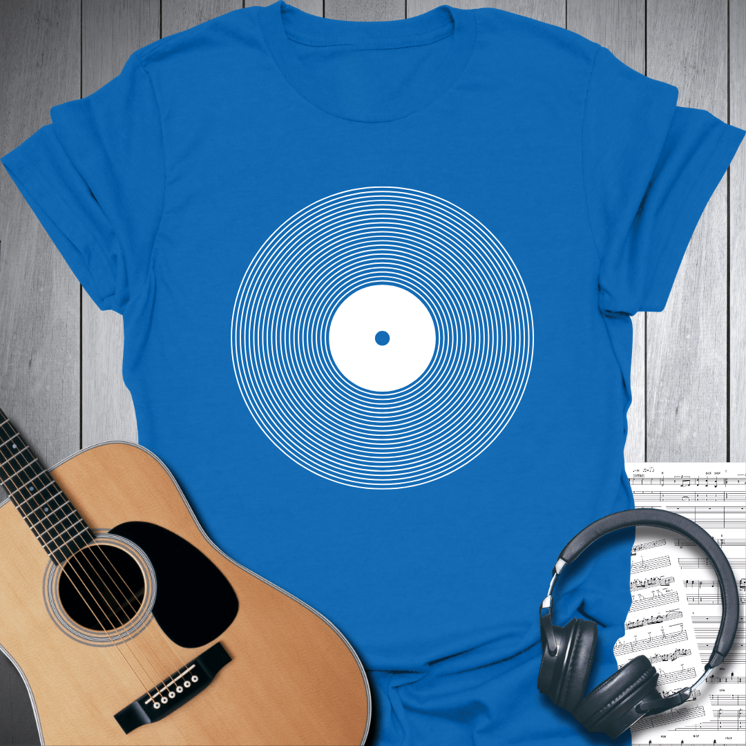 Printify T-Shirt Royal Blue / S Spiral Vinyl Record T-Shirt