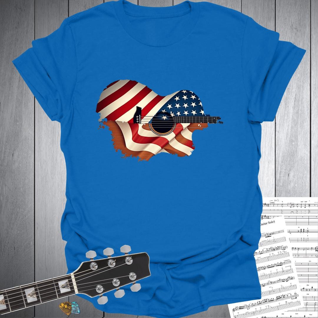 Printify T-Shirt Royal / S American Guitar Pride T-Shirt