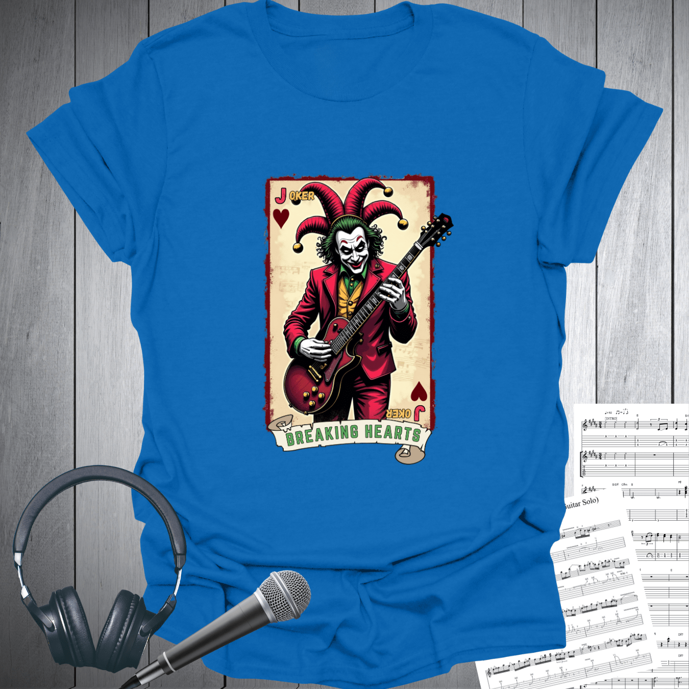Printify T-Shirt Royal / S Joker Breaking Hearts Rock Guitarist T-Shrt