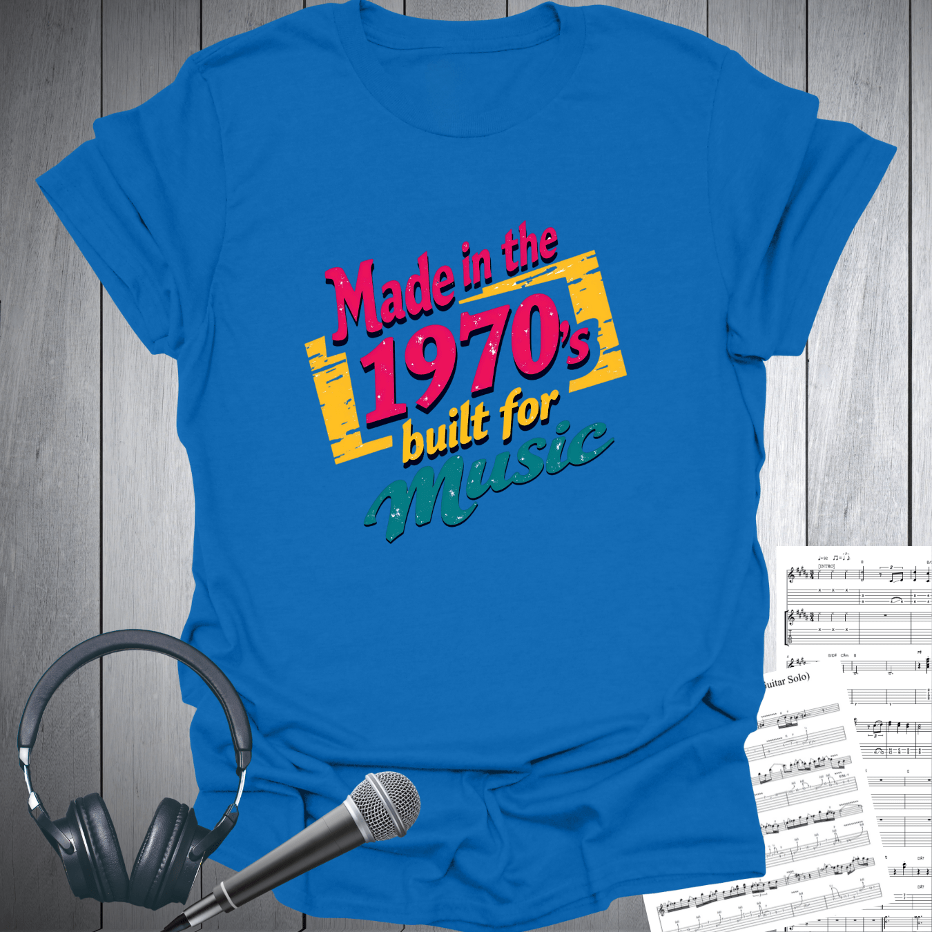 Printify T-Shirt Royal / S Made in 1970s Built for MusicT-Shirt