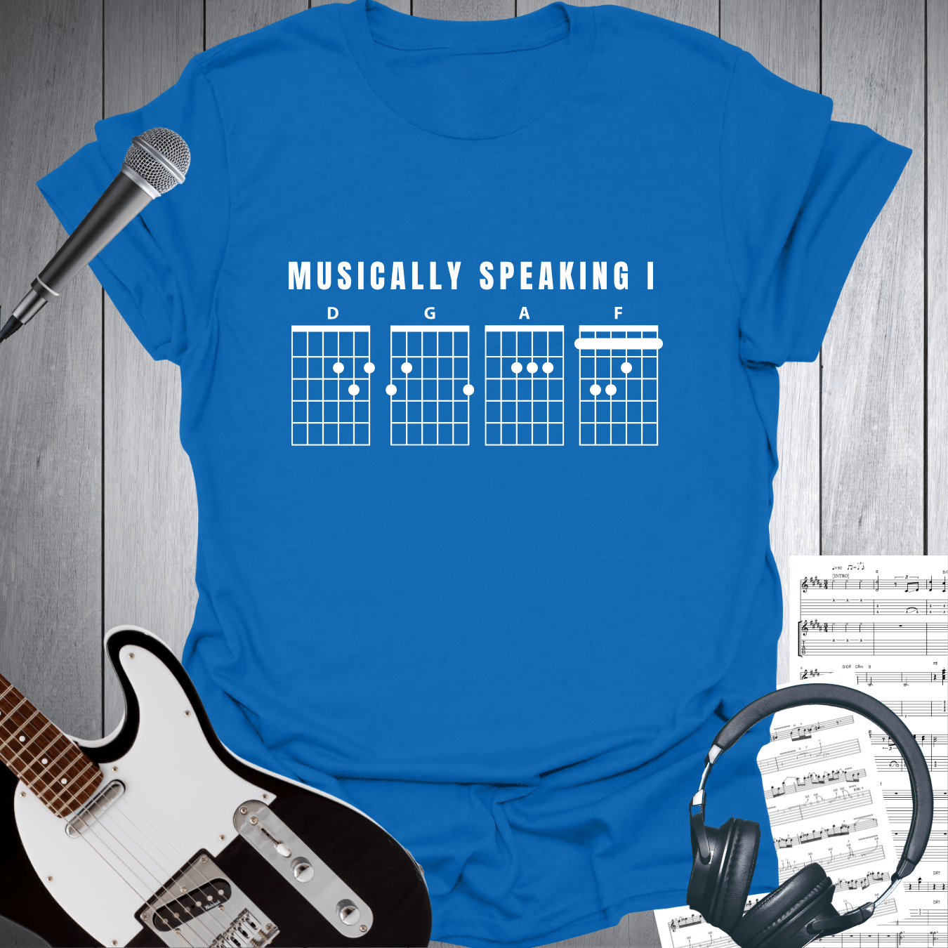 Printify T-Shirt Royal / S Musically Speaking I DGAF T-Shirt