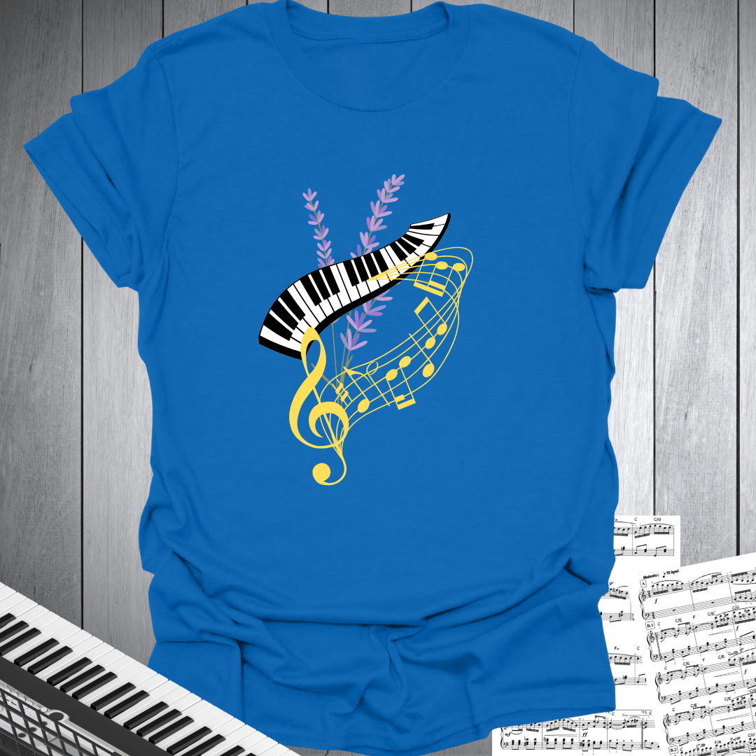 Piano Keys, Notes and Nature T-Shirt