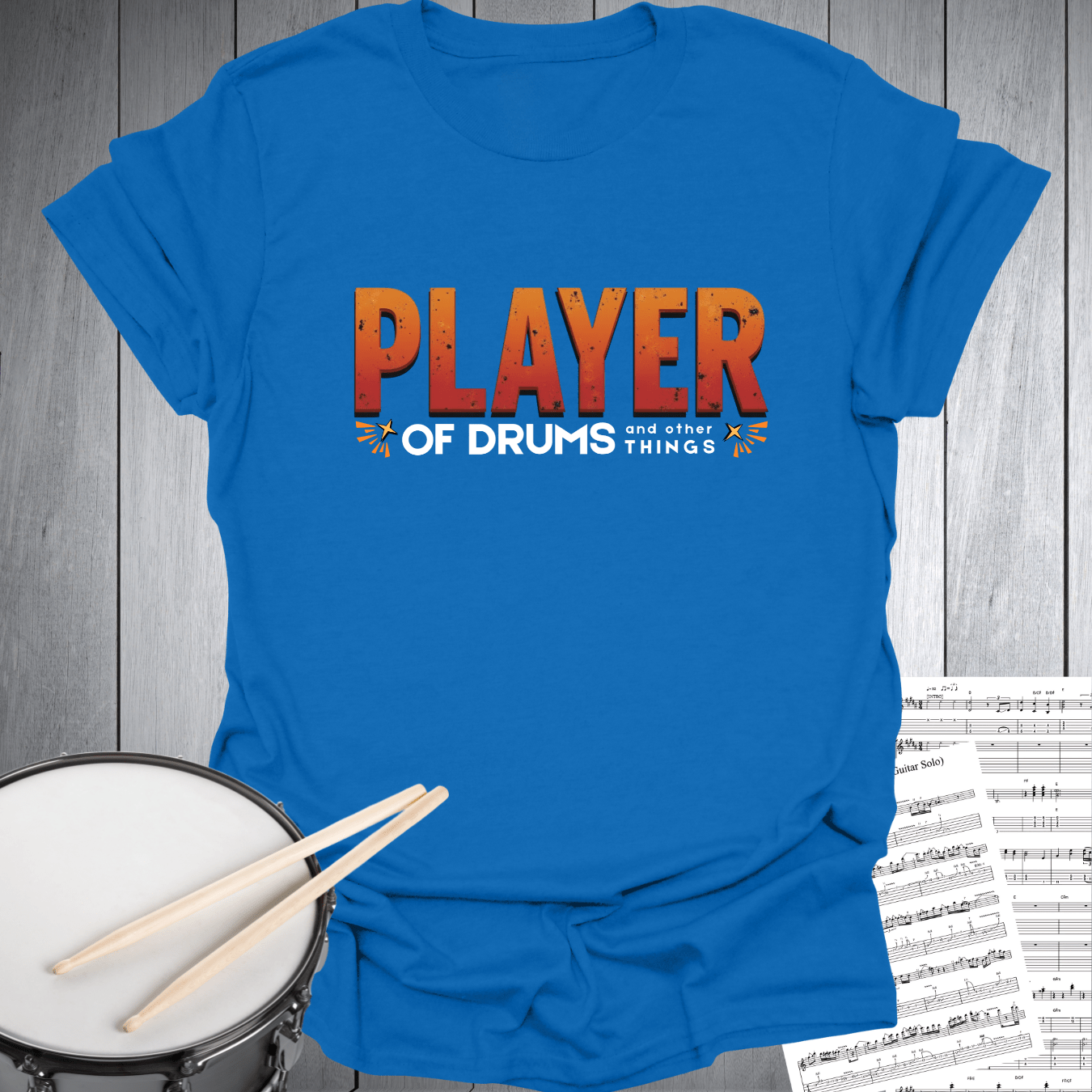 Printify T-Shirt Royal / S Player of Drums - Perfect Gift for Drummers