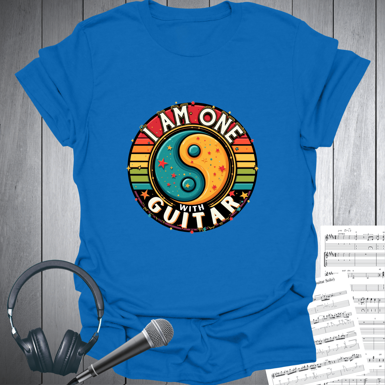 Yin Yang I Am One With Guitar T-Shirt