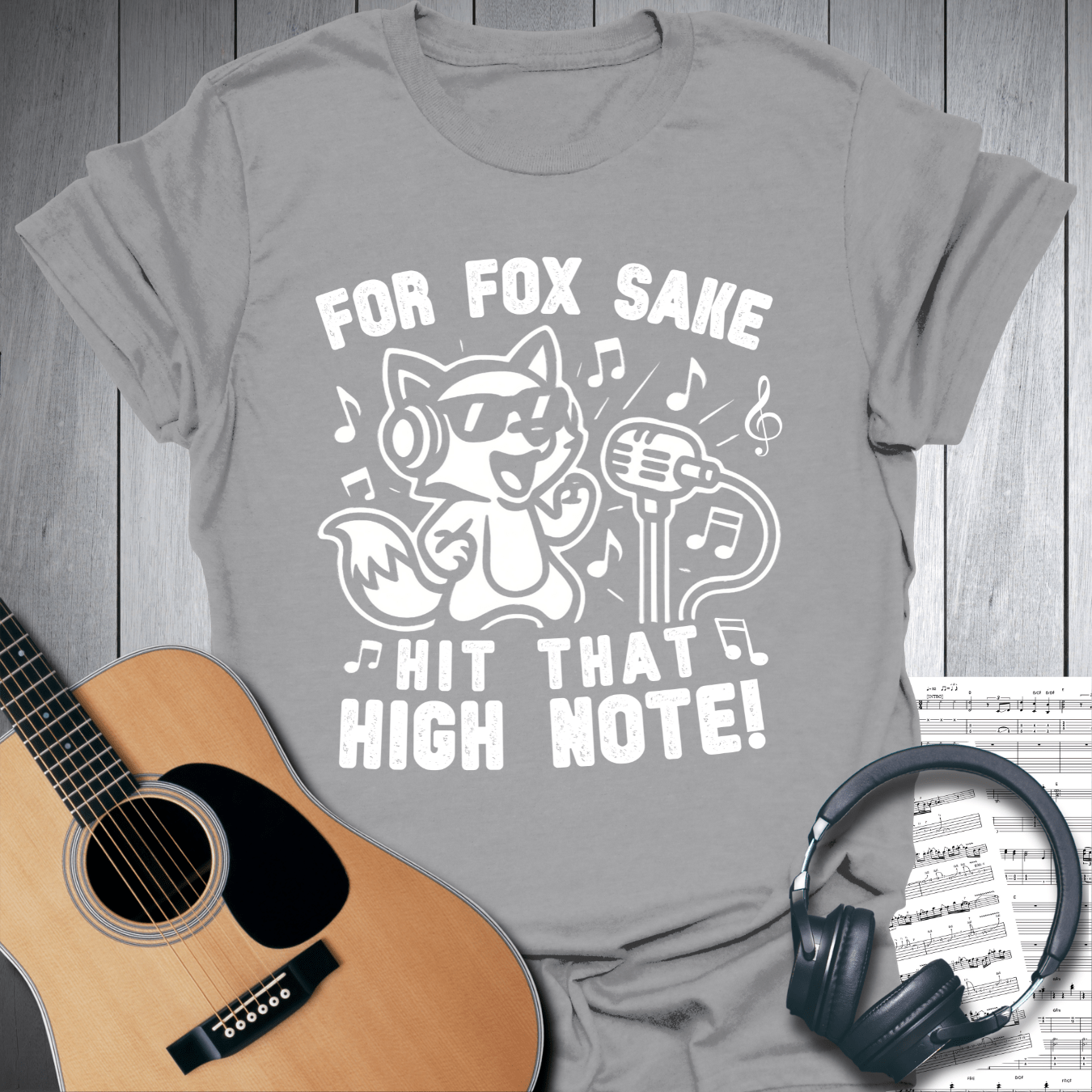 Printify T-Shirt Sport Grey / S For Fox Sake Hit That High Note Fun T-Shirt