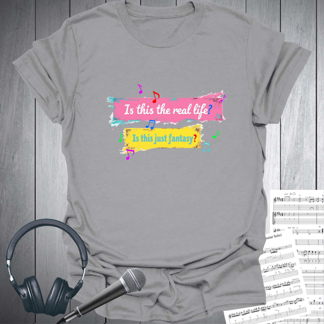 Printify T-Shirt Sport Grey / S Is this the real life? Is this just fantasy? T-Shirt