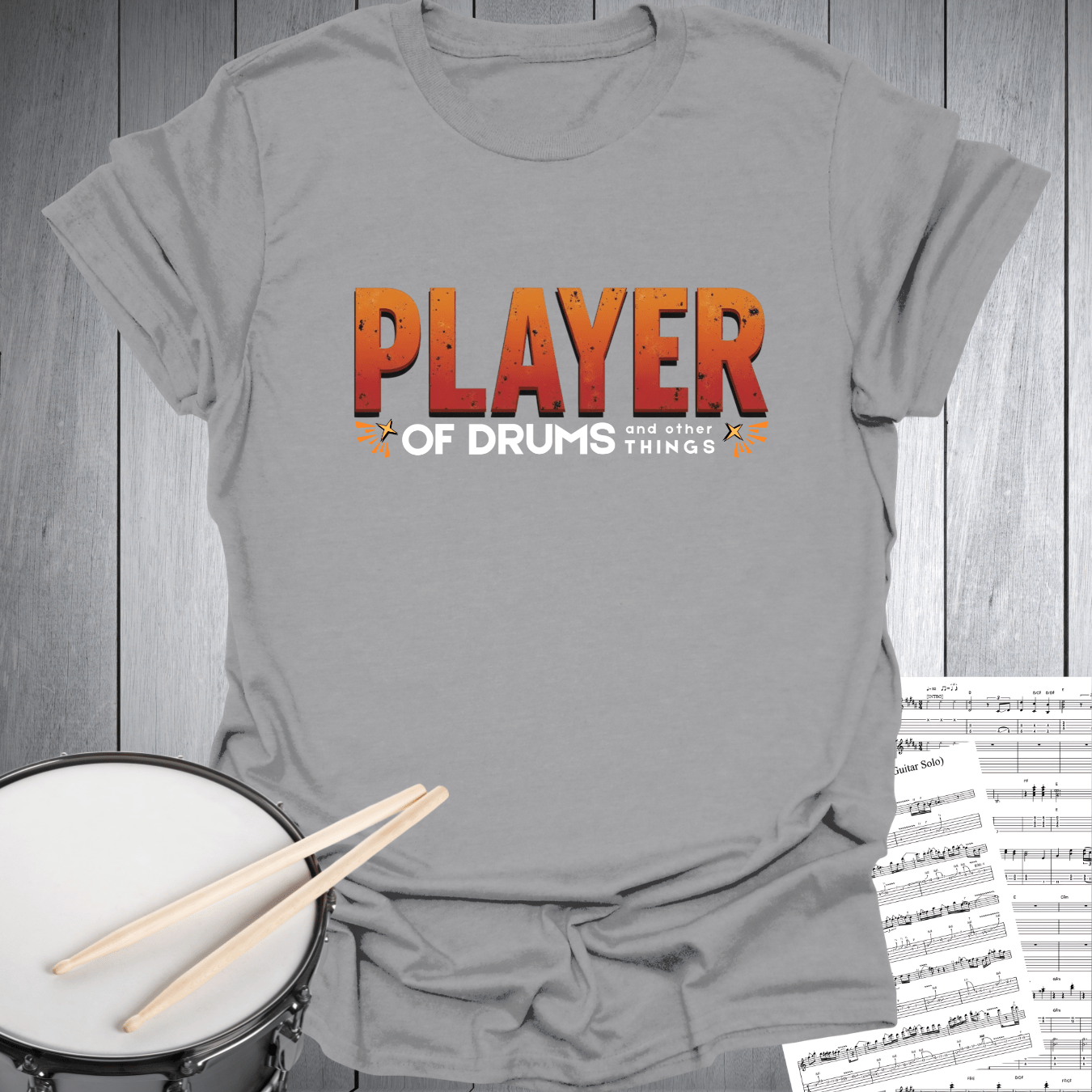 Printify T-Shirt Sport Grey / S Player of Drums - Perfect Gift for Drummers