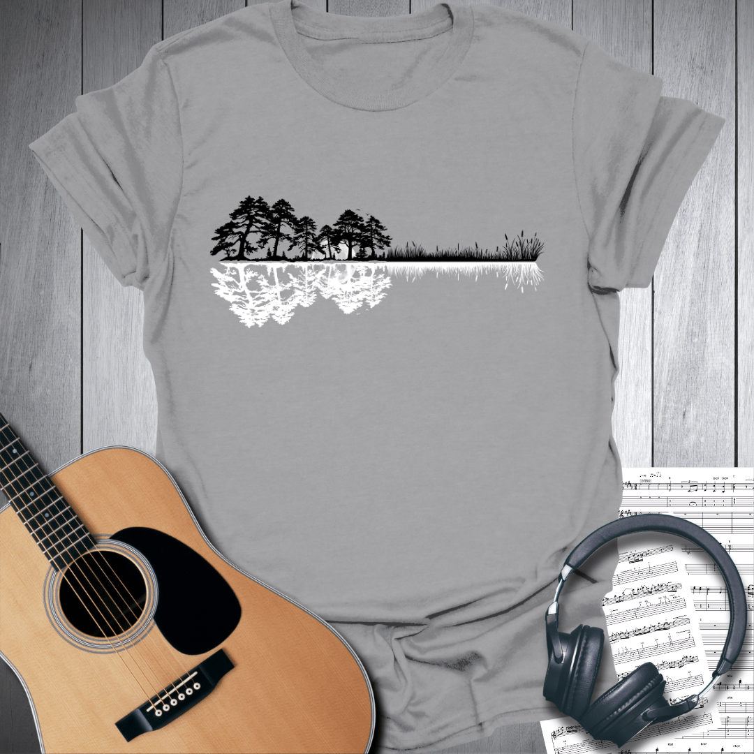 Printify T-Shirt Sport Grey / S Treeline Acoustic Guitar in Nature T-Shirt