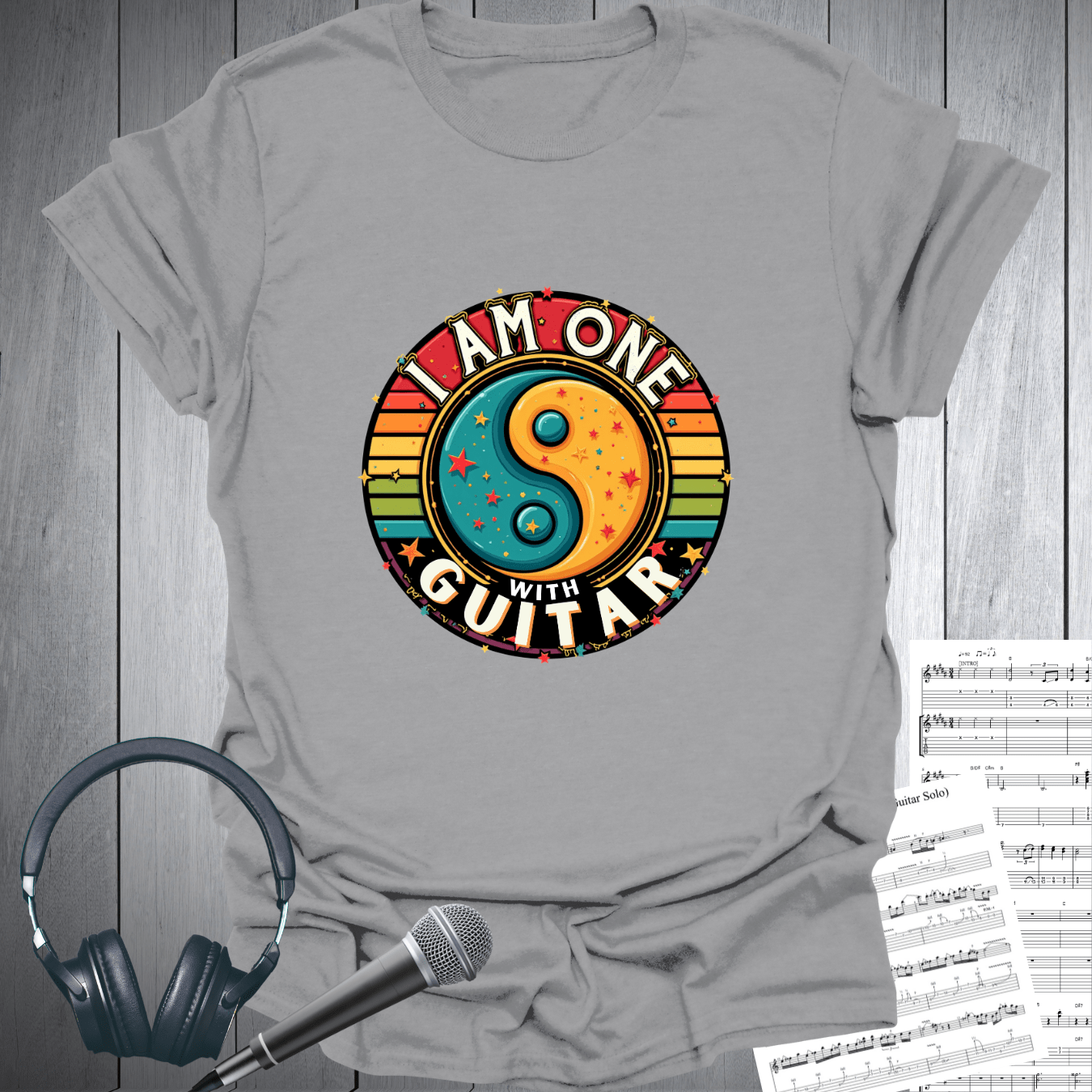 Yin Yang I Am One With Guitar T-Shirt