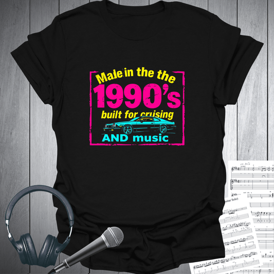 Printify T-Shirt Black / S 1990's Cruising Music Vintage T-Shirt