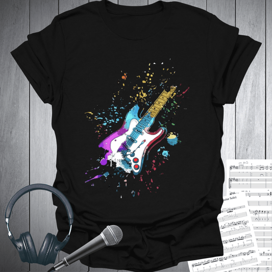 Printify T-Shirt Black / S Abstract graphic electric guitar