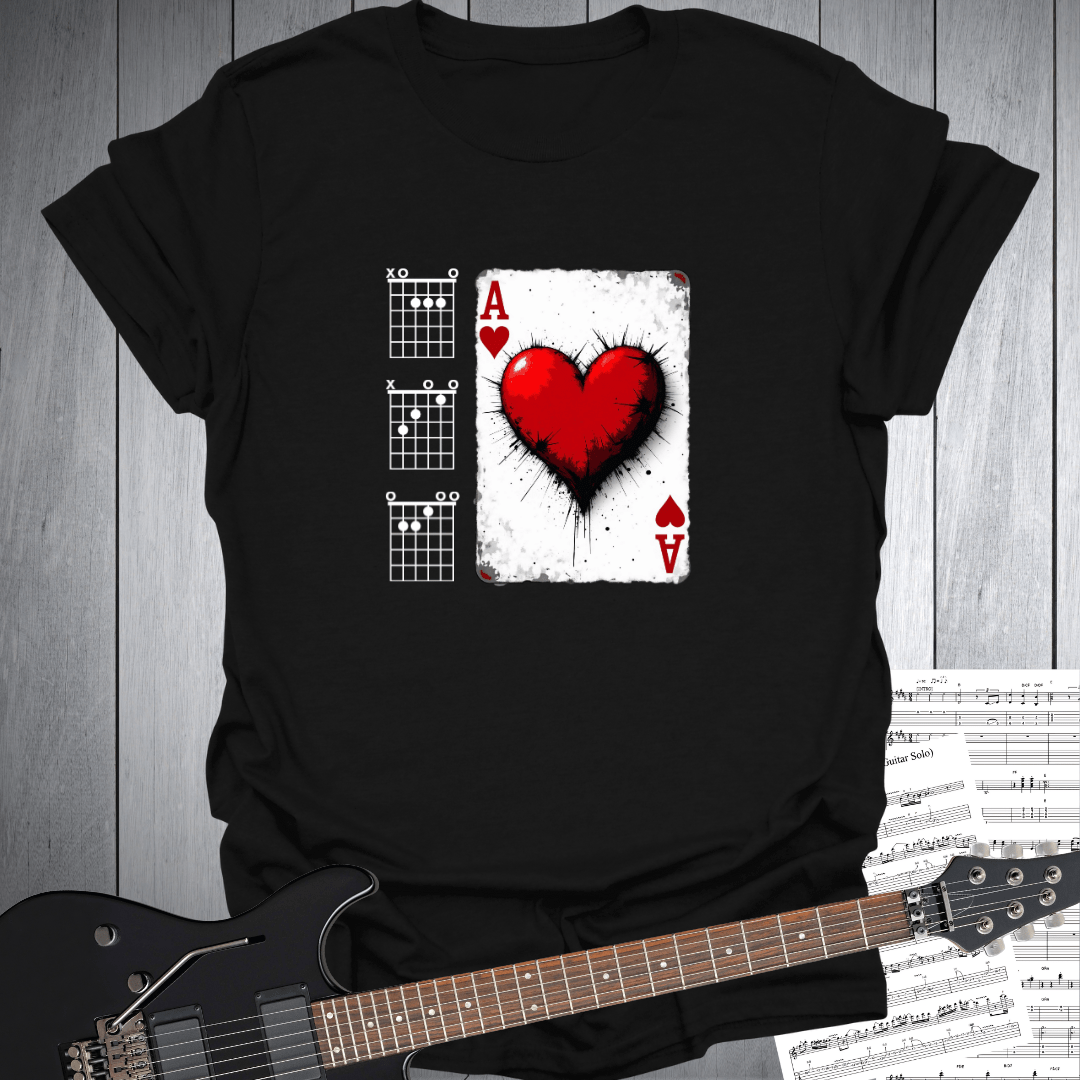 Ace of Hearts Guitar Chords T-Shirt