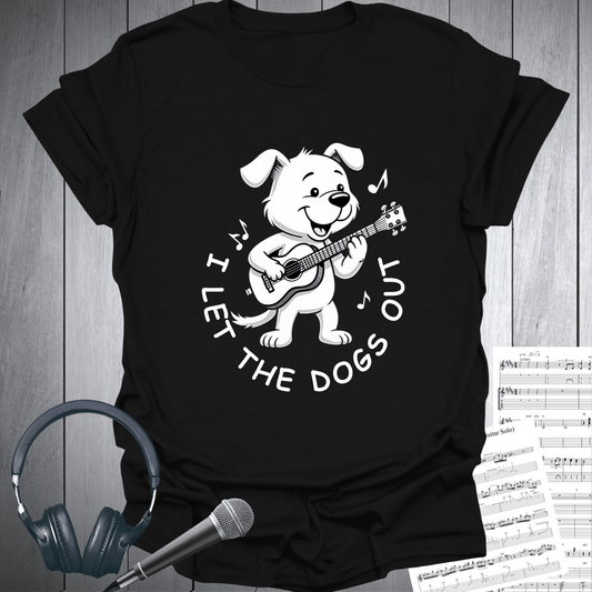 Printify T-Shirt Black / S Funny Dog Themed T-Shirt - 'I Let the Dogs Out'