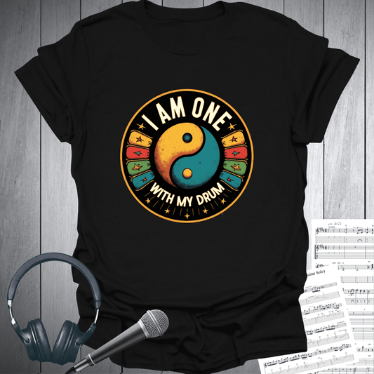 Printify T-Shirt Black / S I Am One With My Drum T-Shirt