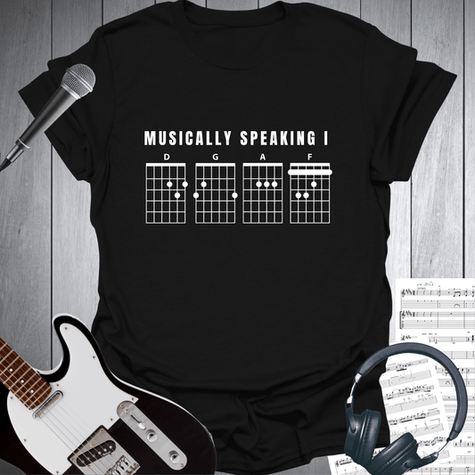 Printify T-Shirt Black / S Musically Speaking I DGAF T-Shirt