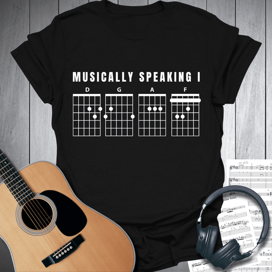 Printify T-Shirt Black / S Musically Speaking I DGAF T-Shirt