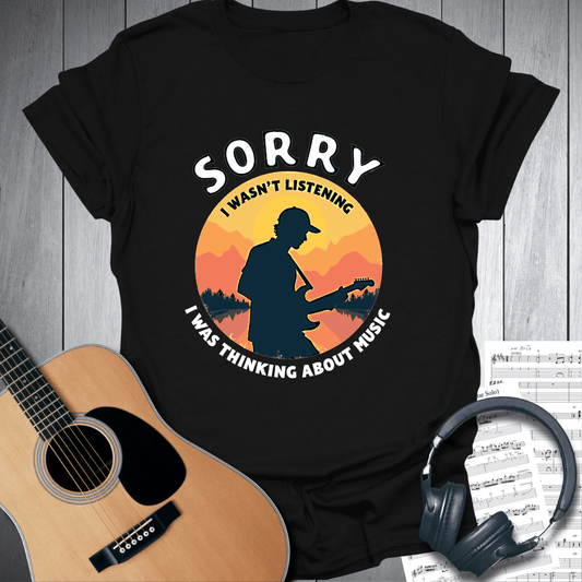 Printify T-Shirt Black / S Not listening, Thinking Music T-Shirt