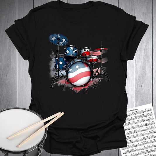 Printify T-Shirt Black / S Patriot Dream Drums T-Shirt
