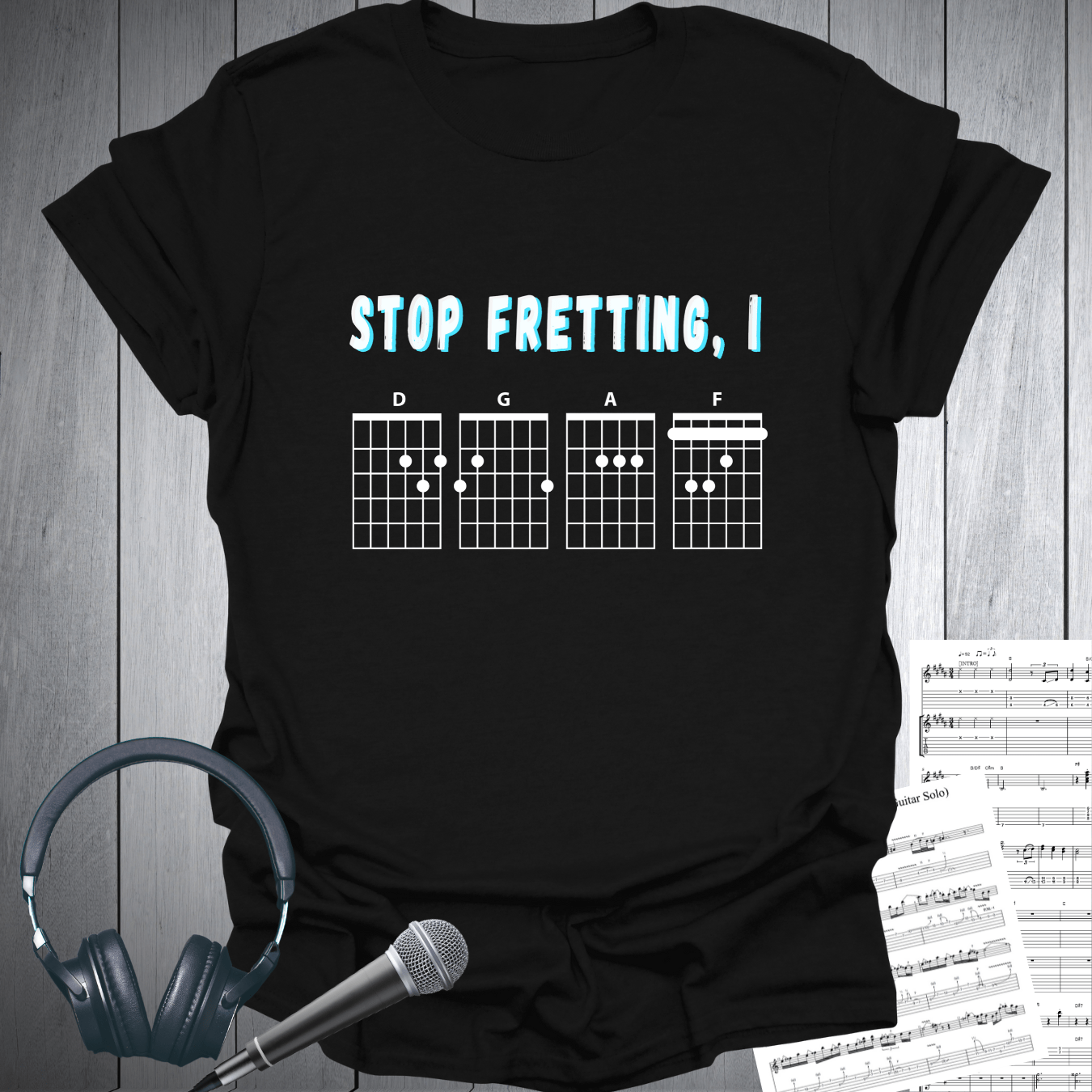 Printify T-Shirt Black / S Stop Fretting, I DGAF Cheeky Fun T-Shirt