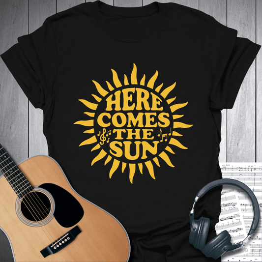 Printify T-Shirt Black / S Sunny Vibes Here Comes the Sun T Shirt