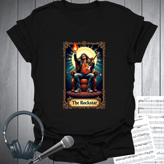 Printify T-Shirt Black / S The Guitar Rockstar Tarot Card Vibe T-Shirt