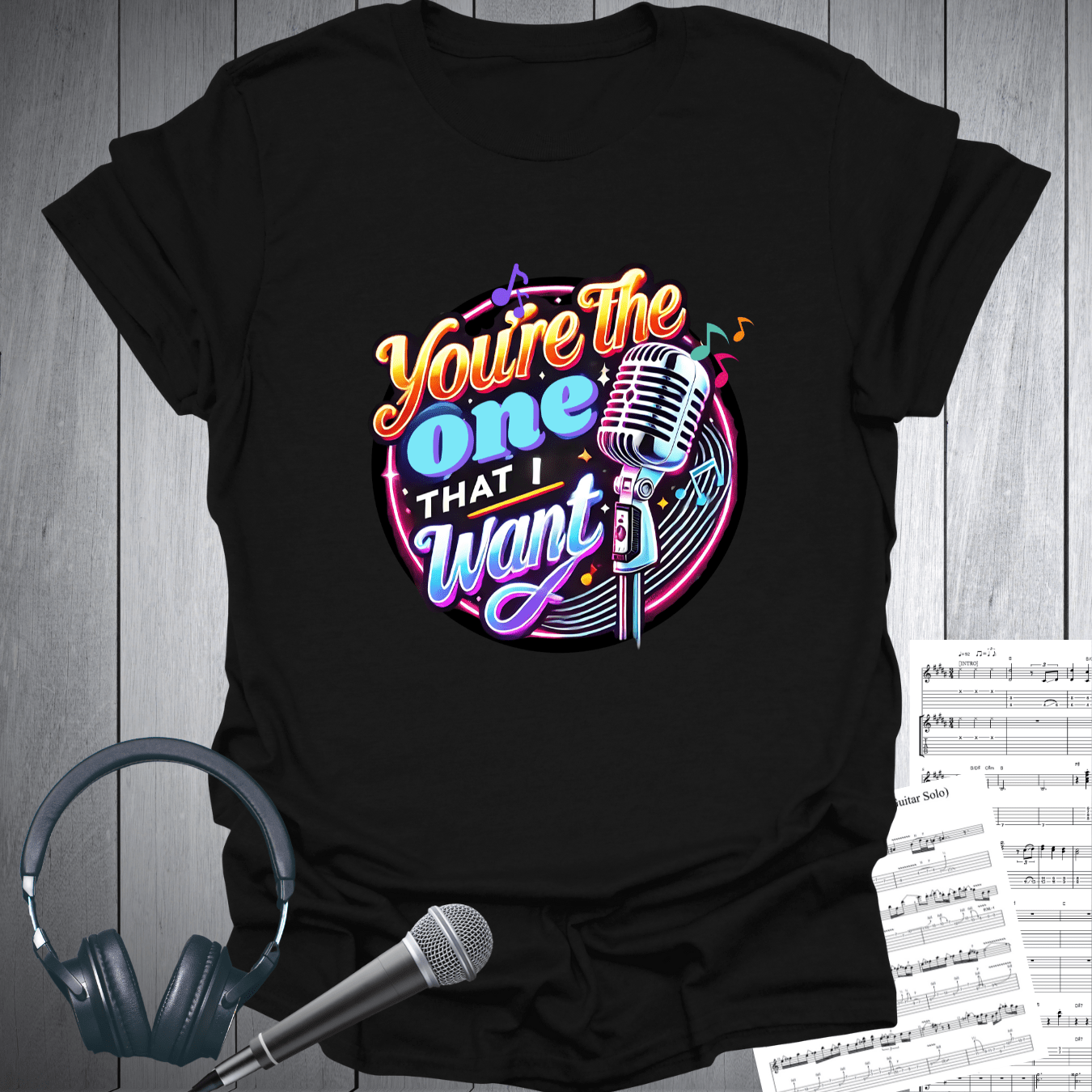 Printify T-Shirt Black / S You're the One That I Want Musical Theme T-Shirt