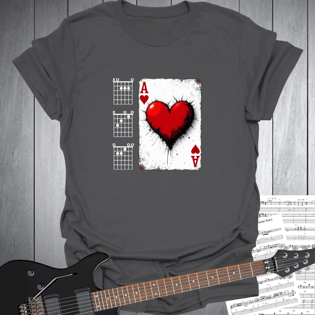 Ace of Hearts Guitar Chords T-Shirt