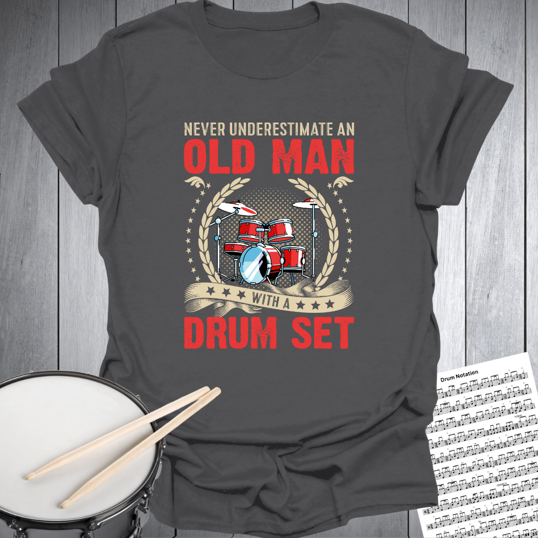 Old Man With Drum Set T-Shirt