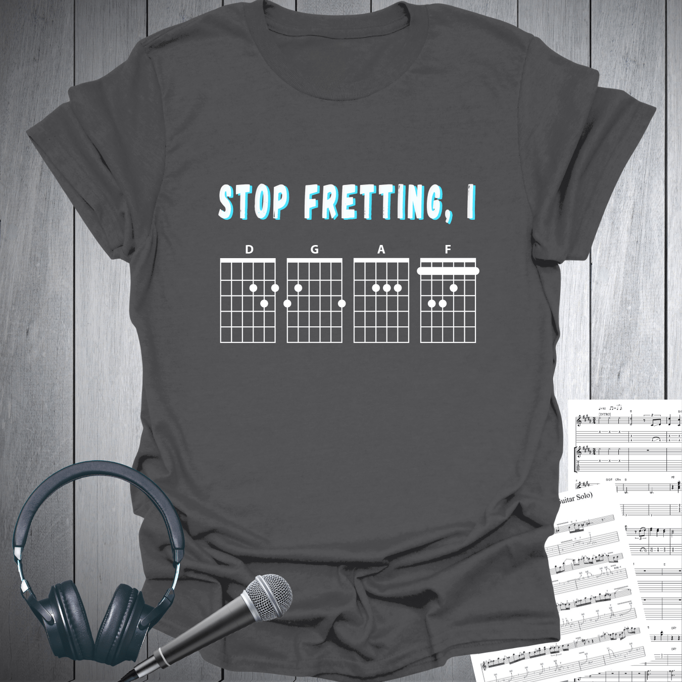 Printify T-Shirt Charcoal / S Stop Fretting, I DGAF Cheeky Fun T-Shirt