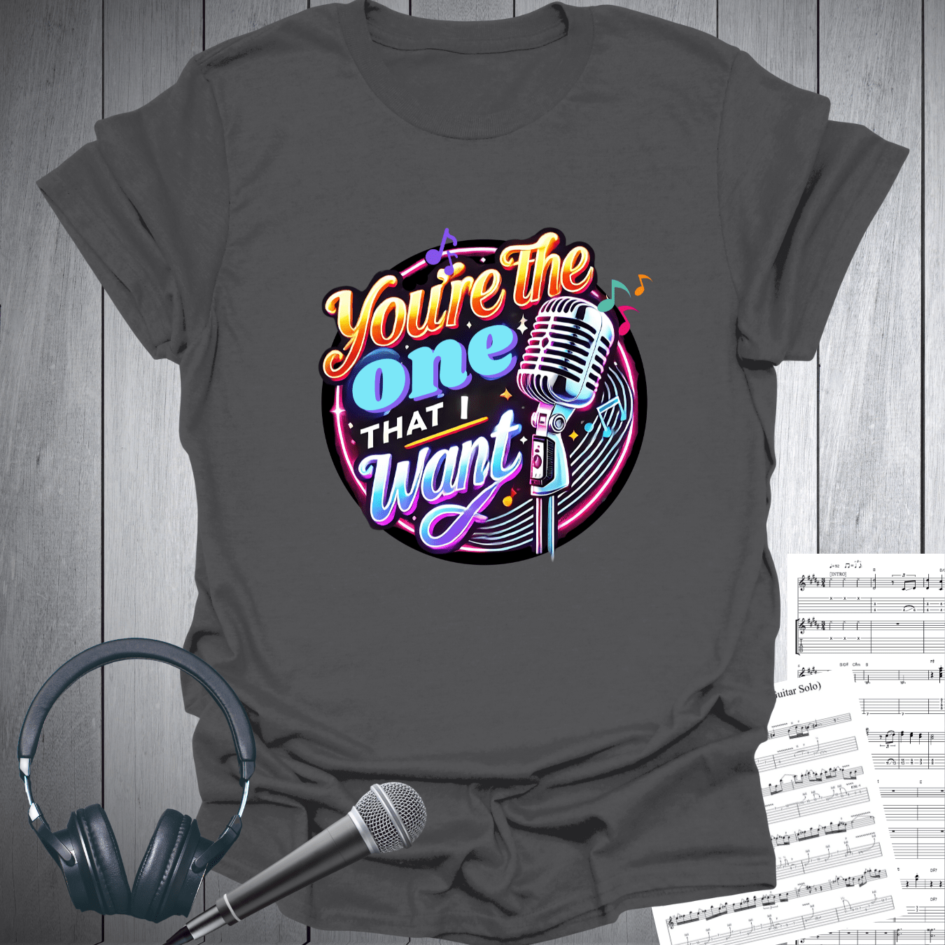 Printify T-Shirt Charcoal / S You're the One That I Want Musical Theme T-Shirt