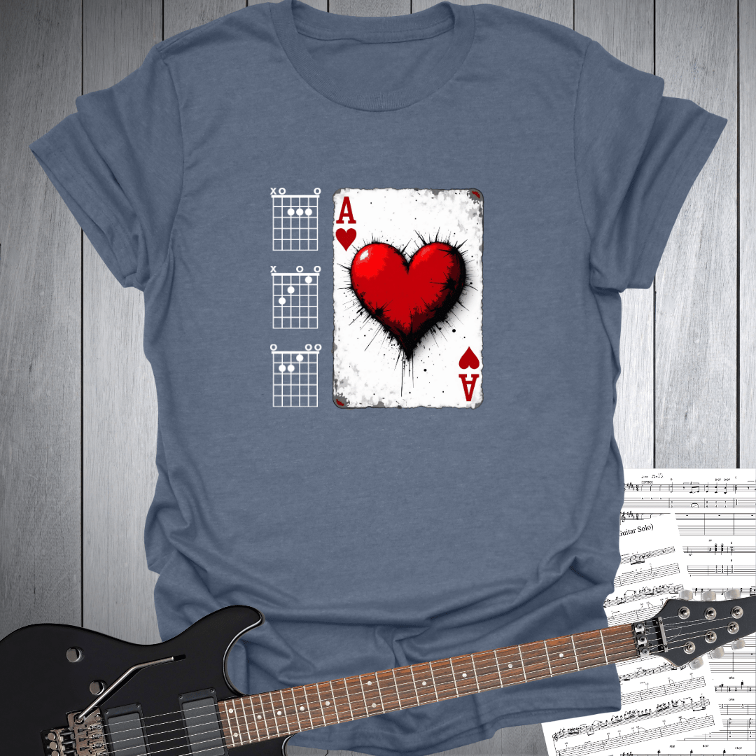 Ace of Hearts Guitar Chords T-Shirt
