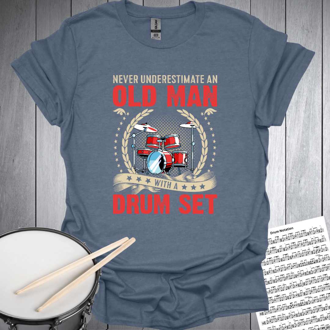 Old Man With Drum Set T-Shirt