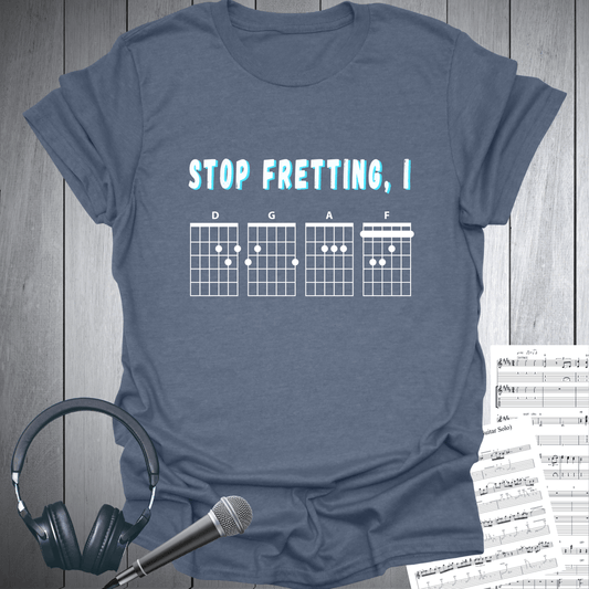 Printify T-Shirt Heather Indigo / S Stop Fretting, I DGAF Cheeky Fun T-Shirt