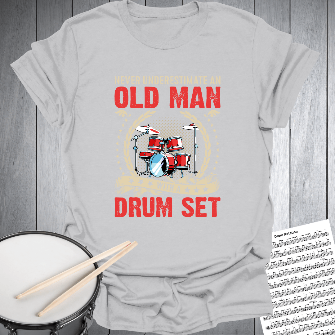 Old Man With Drum Set T-Shirt