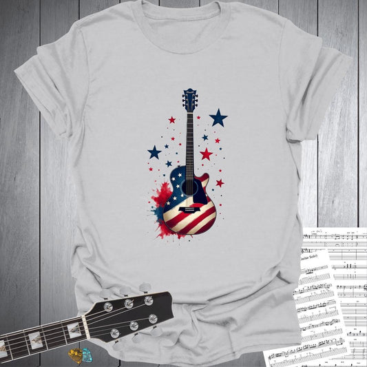 Printify T-Shirt Ice Grey / S Stars And Stripes Music T-Shirt