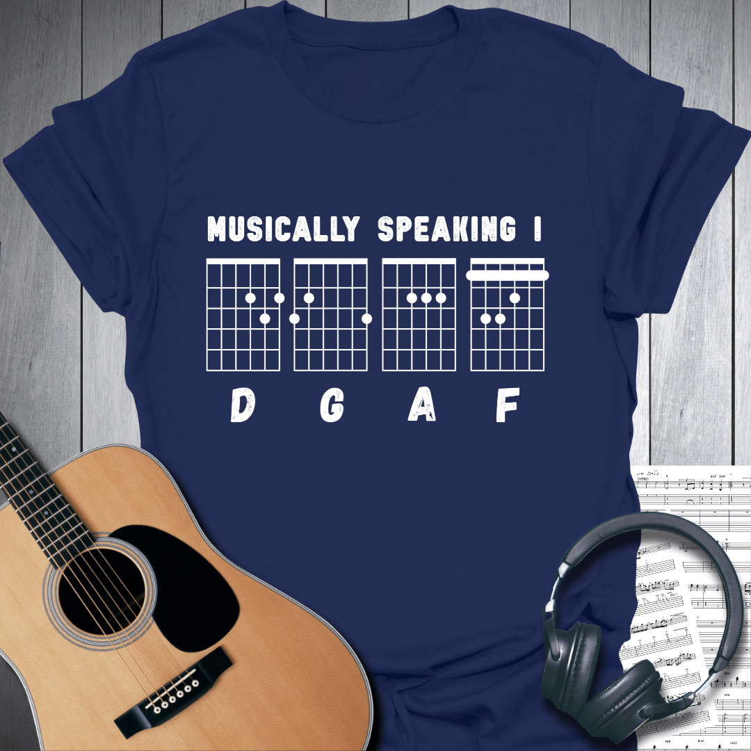 Printify T-Shirt Navy Blue / S Musically Speaking I DGAF Grunge Style T-Shirt
