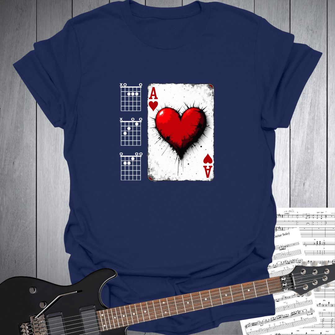 Ace of Hearts Guitar Chords T-Shirt