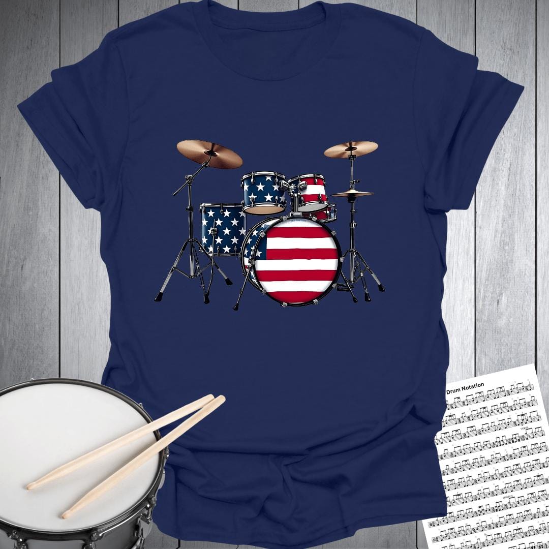 Printify T-Shirt Navy / S American Drummers T-Shirt