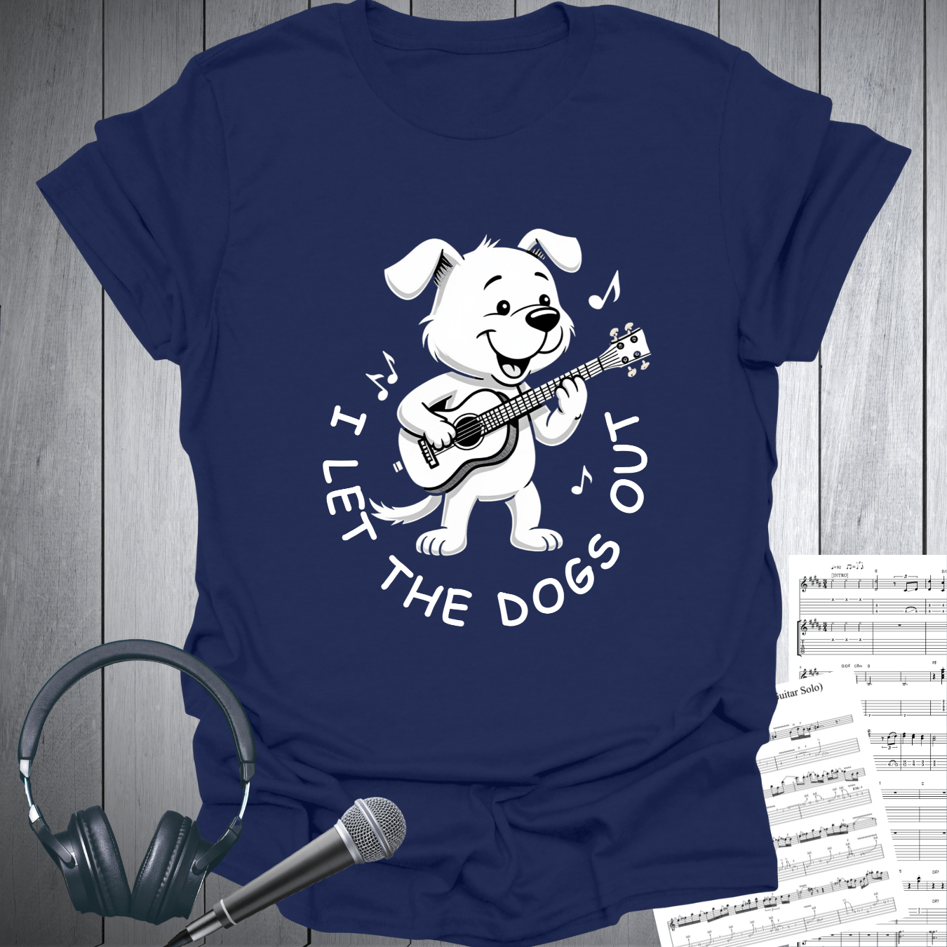 Printify T-Shirt Navy / S Funny Dog Themed T-Shirt - 'I Let the Dogs Out'