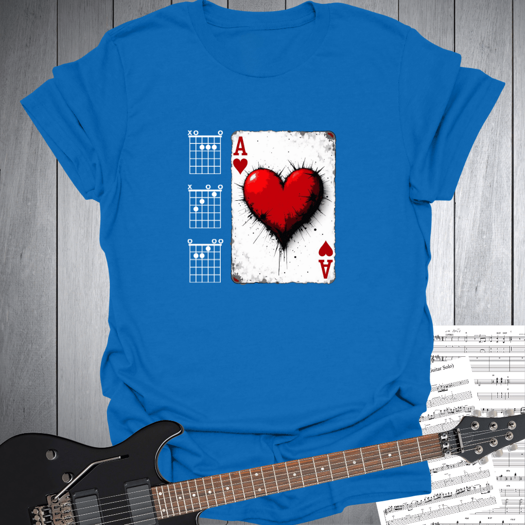Ace of Hearts Guitar Chords T-Shirt