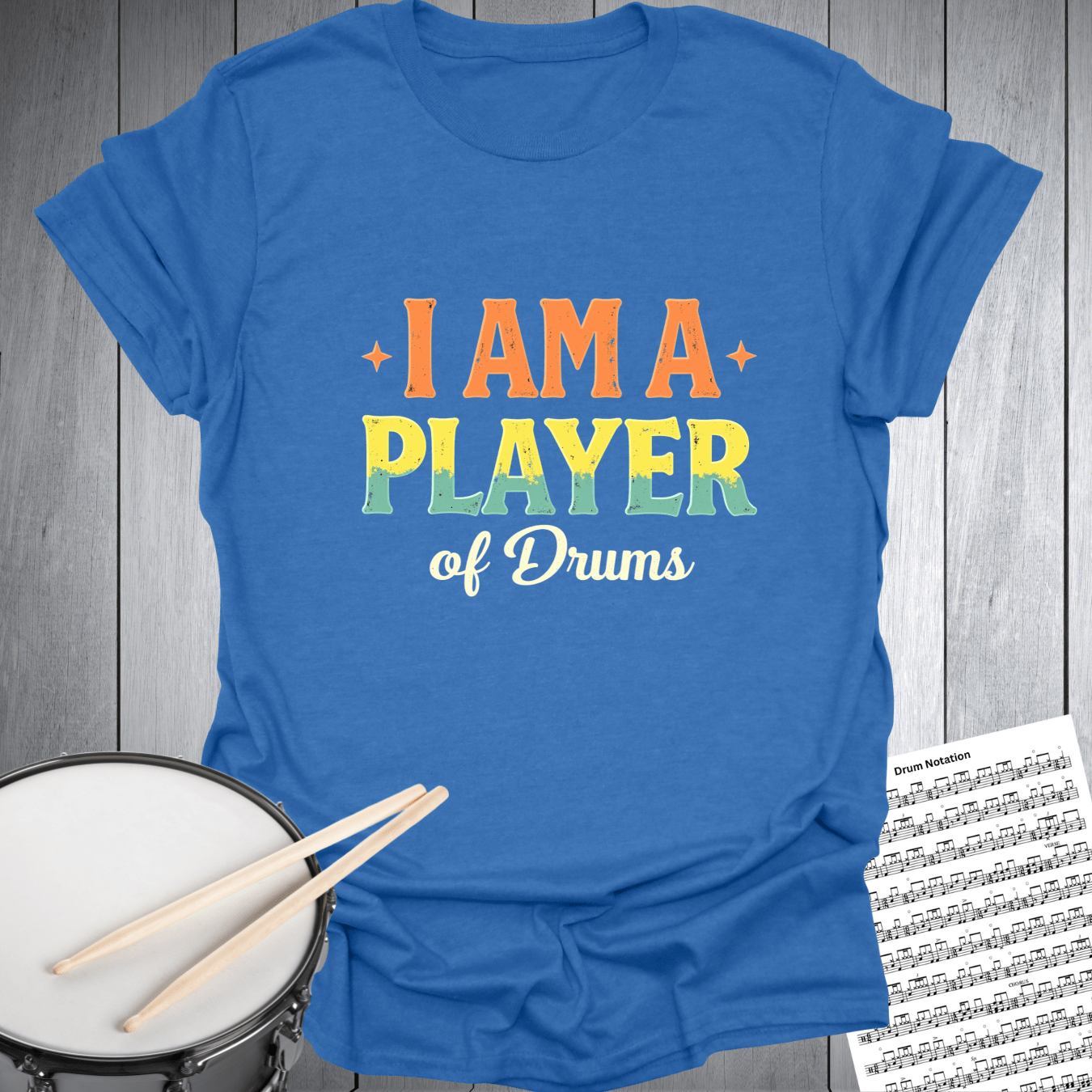 Printify T-Shirt Royal / S I Am A Player of Drums - Music Lover Gift
