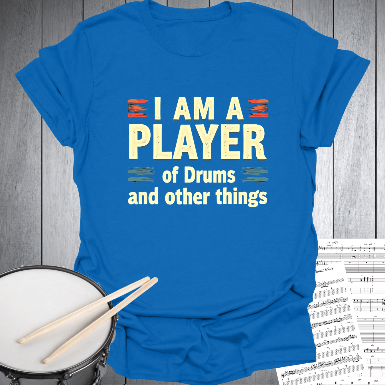 Printify T-Shirt Royal / S I am a Player of Drums T-Shirt