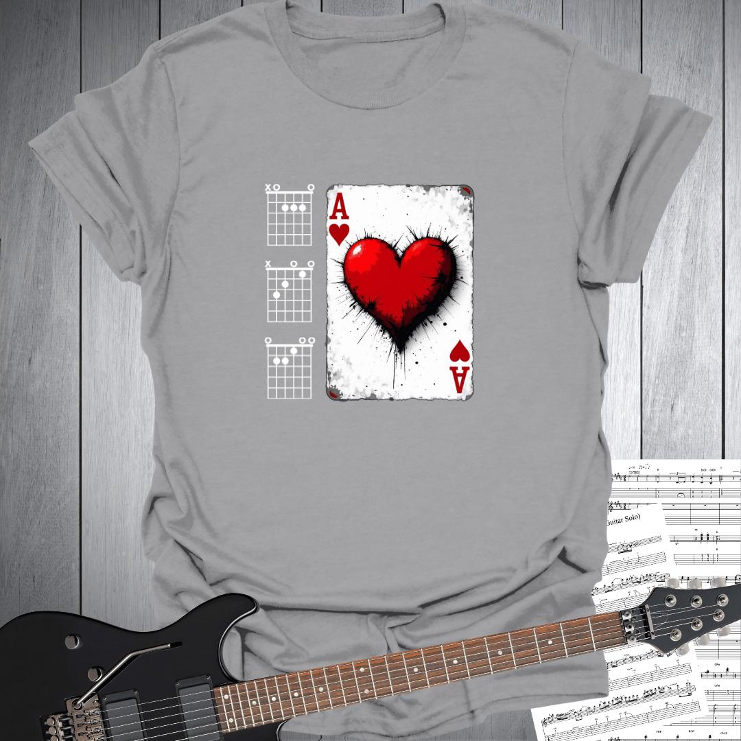 Ace of Hearts Guitar Chords T-Shirt