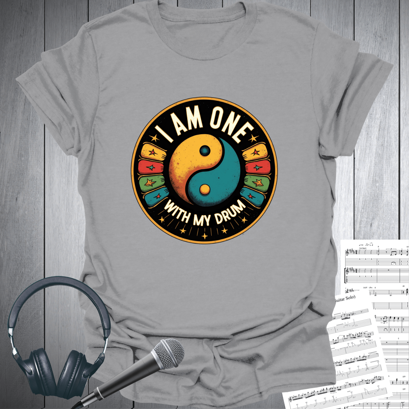 Printify T-Shirt Sport Grey / S I Am One With My Drum T-Shirt