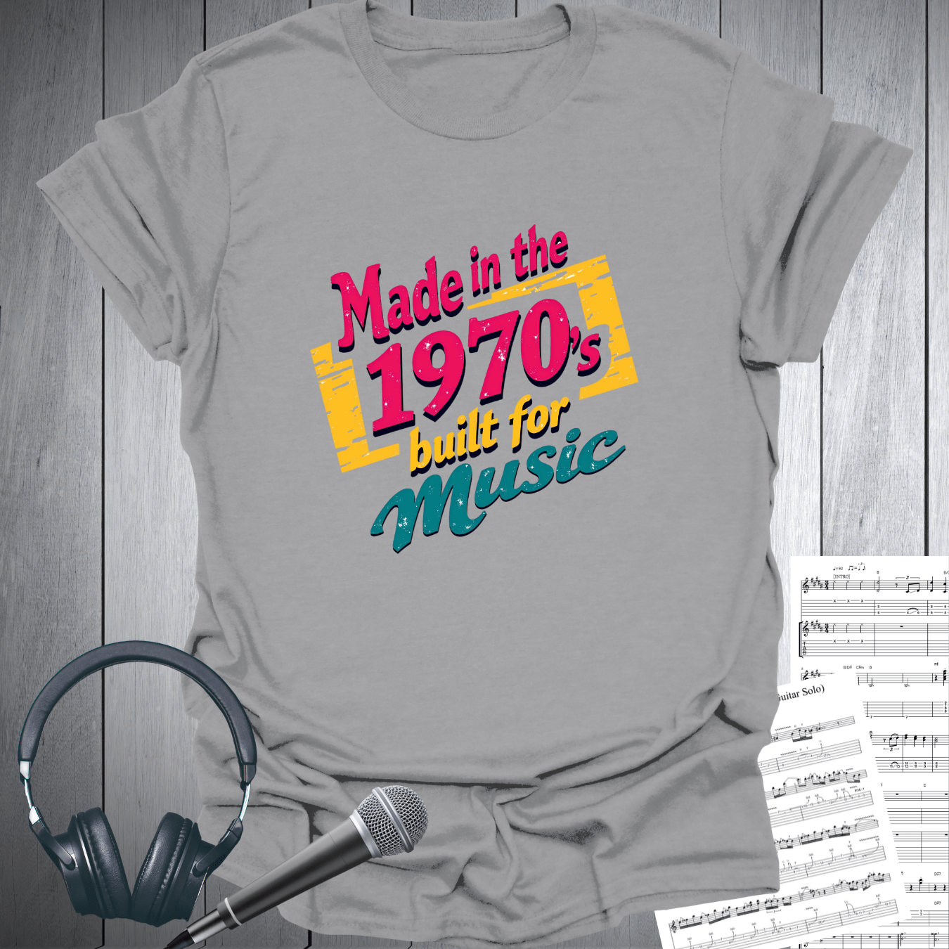 Printify T-Shirt Sport Grey / S Made in 1970s Built for MusicT-Shirt